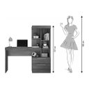 Ver mais imagens de Escrivaninha Mesa Escritório com Estante Office Nt 2010 2 Gavetas 131,5cm Branco New e Rosa