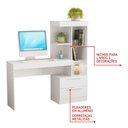 Ver imagem 7 de Escrivaninha Mesa Escritório com Estante Office Nt 2010 2 Gavetas 131,5cm Branco New e Rosa