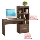 Ver imagem 4 de Escrivaninha Mesa Escritório com Estante Office Nt 2010 2 Gavetas 131,5cm Nogal Trend Marrom