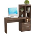 Ver imagem 2 de Escrivaninha Mesa Escritório com Estante Office Nt 2010 2 Gavetas 131,5cm Nogal Trend Marrom