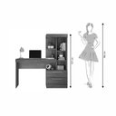 Ver imagem 5 de Escrivaninha Mesa Escritório com Estante Office Nt 2010 2 Gavetas 131,5cm Nogal Trend Marrom