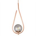 Ver imagem 1 de Lustre Pendente On Drop - Bronze com Globo de Vidro Fumê