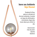 Ver imagem 7 de Lustre Pendente On Drop - Bronze com Globo de Vidro Fumê