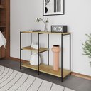 Ver imagem 1 de Aparador Industrial Artesania 95cm Console para Sala Home Hall Entrada e Decoração - Preto/freijó