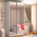 Ver imagem 1 de Guarda-Roupa Solteiro 2 Portas com Espelho 3 Gavetas