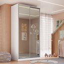 Ver imagem 1 de Guarda-Roupa Solteiro 2 Portas com Espelho 3 Gavetas