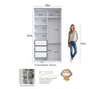 Ver imagem 4 de Guarda-Roupa Solteiro 2 Portas com Espelho 3 Gavetas