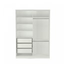 Ver imagem 2 de Guarda-Roupa Solteiro 2 Portas com Espelho 3 Gavetas