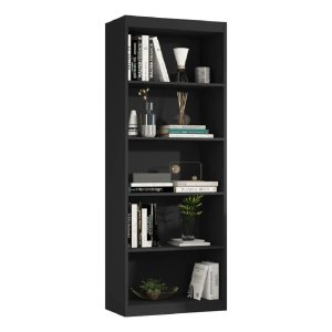 Multiuso Lorenzo Organizador Livreiro com Prateleiras Minimalista Preto