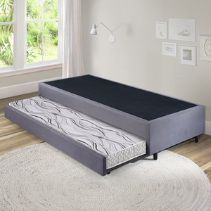 Bicama Box Solteiro Suede 88x188x28 Cm com Colchão Auxiliar Ecoflex