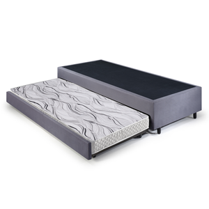 Bicama Box Solteiro Suede 88x188x28 Cm com Colchão Auxiliar Ecoflex