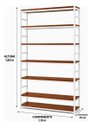 Ver imagem 4 de Estante Multiuso Organizador Livreiro Estilo Industrial 180x110 Branco Imbuia