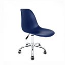 Ver imagem 1 de Cadeira Eames Azul Bic Giratória em Polipropileno com Base Cromada para Escritório e Home Office