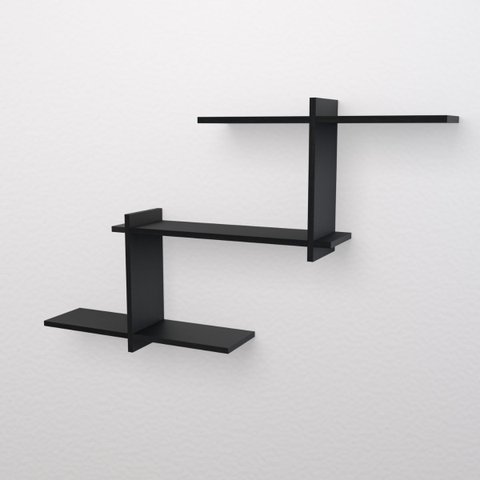 Nicho Decorativo Estilo 90 X 9 X 45cm Nb-90459:preto