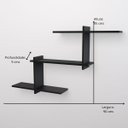 Ver imagem 5 de Nicho Decorativo Estilo 90 X 9 X 45cm Nb-90459:preto