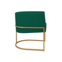 Ver imagem 3 de Kit 2 Poltronas Decorativas Luna Estofada Base Metálica Suede: Suede Verde