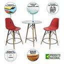 Ver imagem 6 de Mesa Bistrô Eames Eiffel Vidro Com 2 Banquetas Vermelhas De Madeira - Cor: Vermelho