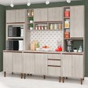Ver imagem 1 de Cozinha Modulada New 250x214cm Balcão Tampo Armário Nicho Paneleiro Forno/micro Mdp Legno - Clicklar