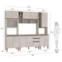 Ver imagem 3 de Cozinha Modulada New 250x214cm Balcão Tampo Armário Nicho Paneleiro Forno/micro Mdp Legno - Clicklar