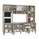 Ver imagem 2 de Cozinha Modulada New 250x214cm Balcão Tampo Armário Nicho Paneleiro Forno/micro Mdp Legno - Clicklar