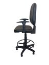 Ver imagem 5 de Cadeira Caixa Executiva Ergonômica Escritorio Apoio Lombar Work NR17 Corino Braços Base Fixa