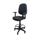 Ver imagem 4 de Cadeira Caixa Executiva Ergonômica Escritorio Apoio Lombar Work NR17 Corino Braços Base Fixa