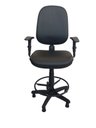 Ver imagem 3 de Cadeira Caixa Executiva Ergonômica Escritorio Apoio Lombar Work NR17 Corino Braços Base Fixa