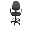 Ver imagem 3 de Cadeira Caixa Executiva Ergonômica Escritorio Apoio Lombar Work NR17 Corino Braços Base Fixa