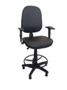 Ver imagem 2 de Cadeira Caixa Executiva Ergonômica Escritorio Apoio Lombar Work NR17 Corino Braços Base Fixa