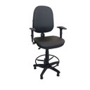 Ver imagem 2 de Cadeira Caixa Executiva Ergonômica Escritorio Apoio Lombar Work NR17 Corino Braços Base Fixa