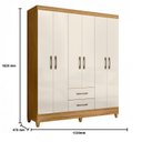 Ver imagem 6 de Guarda Roupa Roupeiro Casal Panama 6 Portas 2 Gavetas Freijo com Off White - Moval