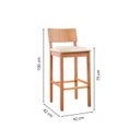 Ver imagem 4 de Kit 2 Banquetas Siena Madeira Maciça e Assento Estofado Nude