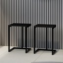 Ver imagem 1 de Conjunto 2 Banquetas Varanda Gourmet Tubo Preto Madeirado Preto