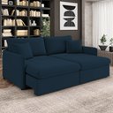 Ver imagem 2 de Sofá Cama Retrátil para Sala de Estar 254cm Una K01 Veludo Azul Marinho - Lyam Decor