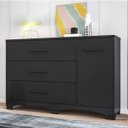 Ver imagem 5 de Conjunto Quarto de Casal Cômoda Milão 3 Gavetas 1 Porta Mesa de Cabeceira Stilo Espresso Móveis