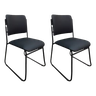 Kit 2 Cadeiras de Escritório Pé Trapézio Preta 100% Nacional - 1