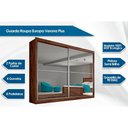 Ver imagem 2 de Guarda Roupas 2 Portas de Correr e 4 Gavetas c/ Espelho Verona Plus Peroba - Europa