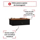 Ver imagem 4 de Penteadeira Europa Mesa de Maquiagem Suspensa Preto/freijó