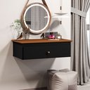 Ver imagem 1 de Penteadeira Europa Mesa de Maquiagem Suspensa Preto/freijó