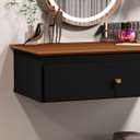 Ver imagem 2 de Penteadeira Europa Mesa de Maquiagem Suspensa Preto/freijó