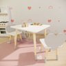 Kit Mesa e 2 Cadeiras Infantil Corakit Mesa Infantil com 2 Cadeiras Coração em Madeira Mdf - Cinzaçã - 4