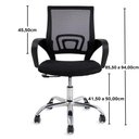 Ver imagem 3 de Cadeira Secretária Office Giratória com Braços Regulagem de Altura Tela Mesh e Metal Preto
