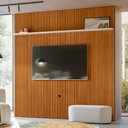 Ver imagem 3 de Painel Ripado Piso-Teto 238cm x 244,5cm para TV até 75 Polegadas New Guaporé Madetec:Cinamomo / Off