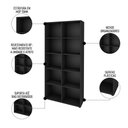Ver imagem 5 de Mesa Escrivaninha em L Eron e Estante Livreiro 90x187cm Lean A06 Ipê/preto - Mpozenato