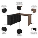 Ver imagem 3 de Mesa Escrivaninha em L Eron e Estante Livreiro 90x187cm Lean A06 Ipê/preto - Mpozenato