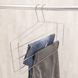 Conjunto 10 Cabides Para 3 Calças cada Cabide Triplo Calceiro Cromado - 2
