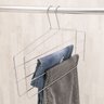 Conjunto 10 Cabides Para 3 Calças cada Cabide Triplo Calceiro Cromado - 2