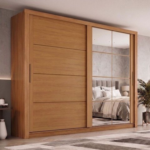 Guarda-Roupa Casal com 8 Espelhos Palace Marrom/Cinamomo