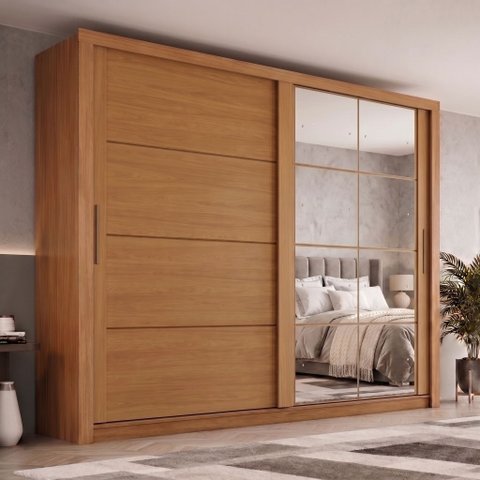 Guarda-Roupa Casal com 8 Espelhos Palace Marrom/Cinamomo