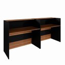 Ver imagem 3 de Balcões para Atendimento Recepção Escritório 180 Cm F5 Cor:nogal com Preto